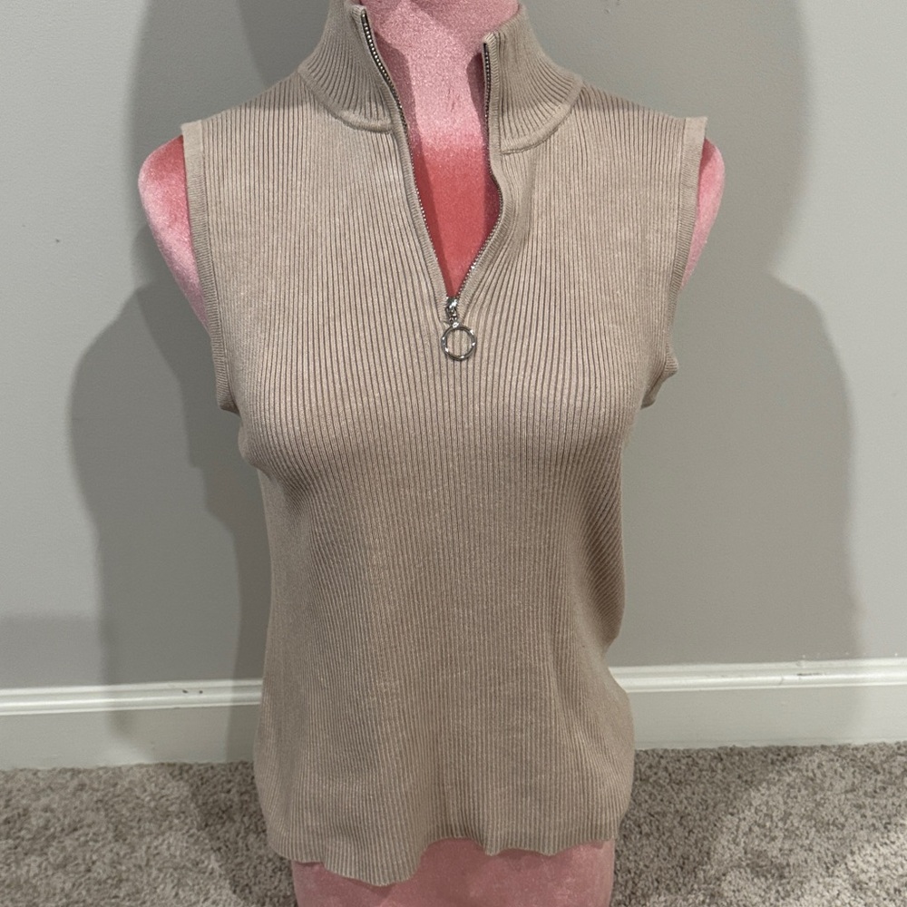 Calvin Klein Collection Tan Sleeveless Top